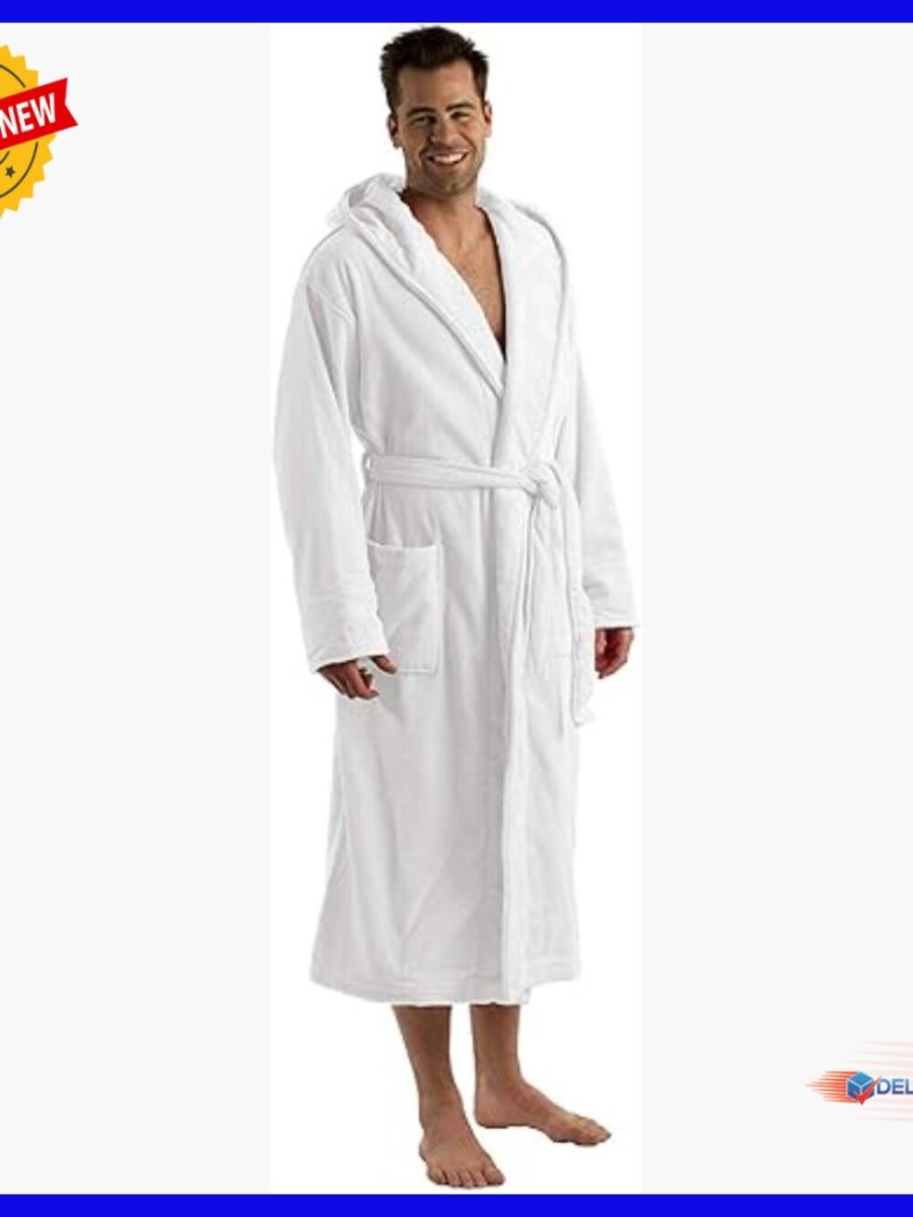 Unisex Terry Velour Hooded Robe Personalized Embroidery Gift